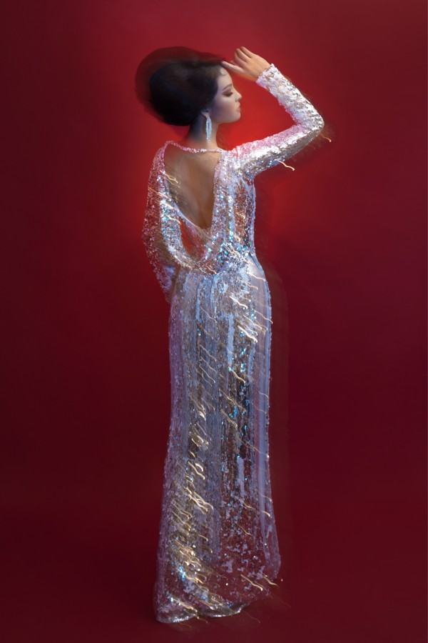 MISS THUY HUONG IN SEQUIN AODAI FOR FESTIVE SEASON