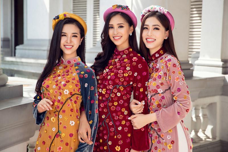 TOP 3 MIS VIETNAM IN AO DAI TET COLLECTION